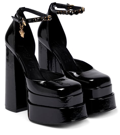 black versace medusa heels|Versace Medusa aevitas heels.